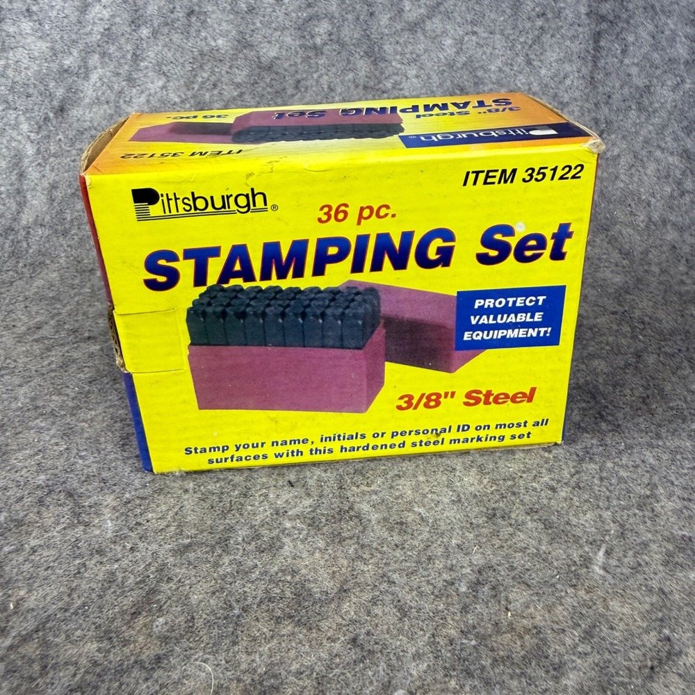 Pittsburgh 36 pc Steel Stamping Set 3/8 Inch Letter and Number Punch Item 35122